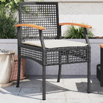 vidaXL Sedie da Giardino con Cuscini 2 pz Nere in Polyrattan e Acacia