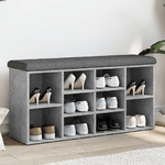 Panca Porta Scarpe Grigio Cemento 102x32x50cm Legno ingegnerizzato