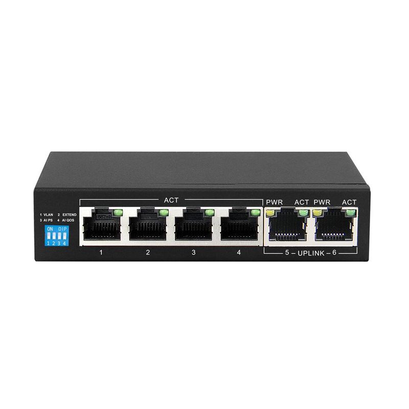 Extralink-KRIOS-|-Switch-PoE-|-4x-Gigabit-PoE-PoE--2x-RJ45-Uplink-Gigabit-60W