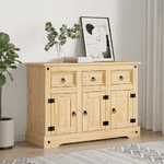 vidaXL Credenza Corona Miele 112x43x78 cm in Legno Massello di Pino