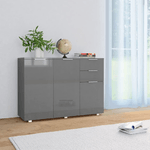 vidaXL Credenza Grigio Lucido 107x35x80,5 cm