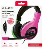 Bigben-Interactive-Wired-Stereo-Gaming-Headset-V1-Auricolare-Cablato-A-Padiglione-Giocare-Nero-Verde-Rosa