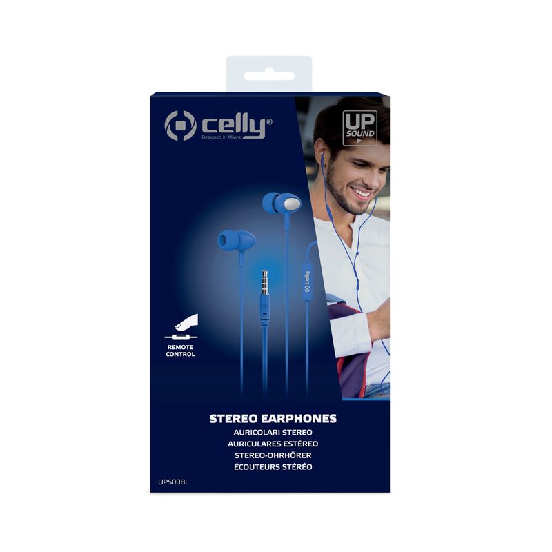 Celly-UP500-Auricolare-Cablato-In-ear-Musica-e-Chiamate-Blu