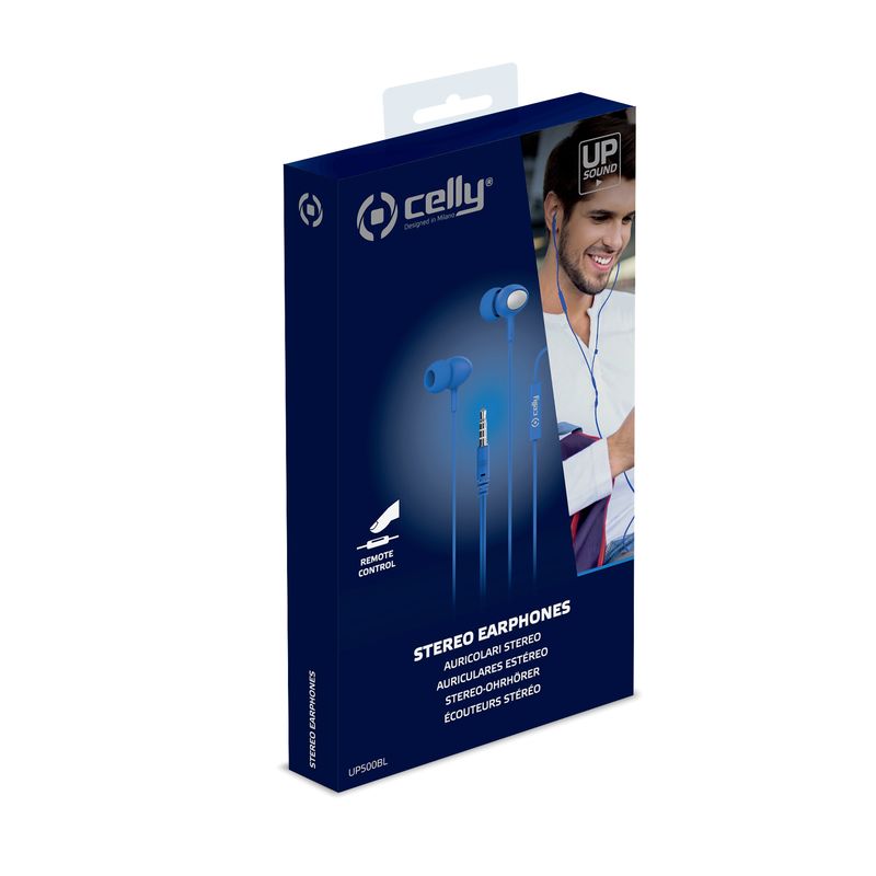 Celly-UP500-Auricolare-Cablato-In-ear-Musica-e-Chiamate-Blu