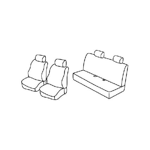 Lampa Set coprisedili auto - Nero-Rosso - Fiat Panda (09-0301-12) - Fiat Panda Classic (02-1212-12)