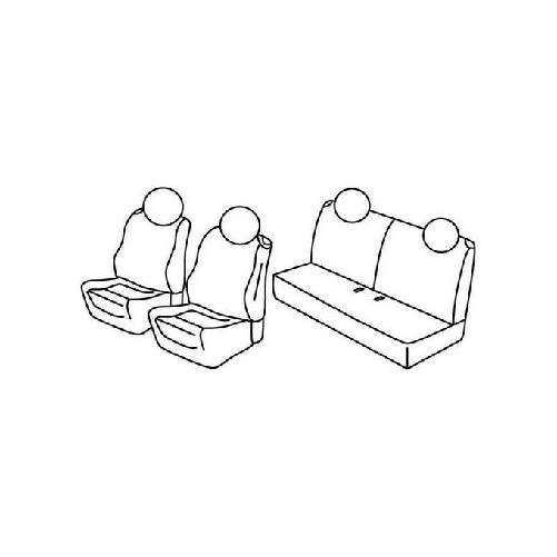 Lampa Set coprisedili auto - Grigio-Nero - Fiat 500 (07-0706-15) - Fiat 500C (07-0906-15)