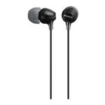 SONY MDR-EX15AP Cuffie intrauricolari leggere con driver 8 Hz–22 kHz da 9 mm e microfono, auricolari in silicone e jack 3,5mm Nero