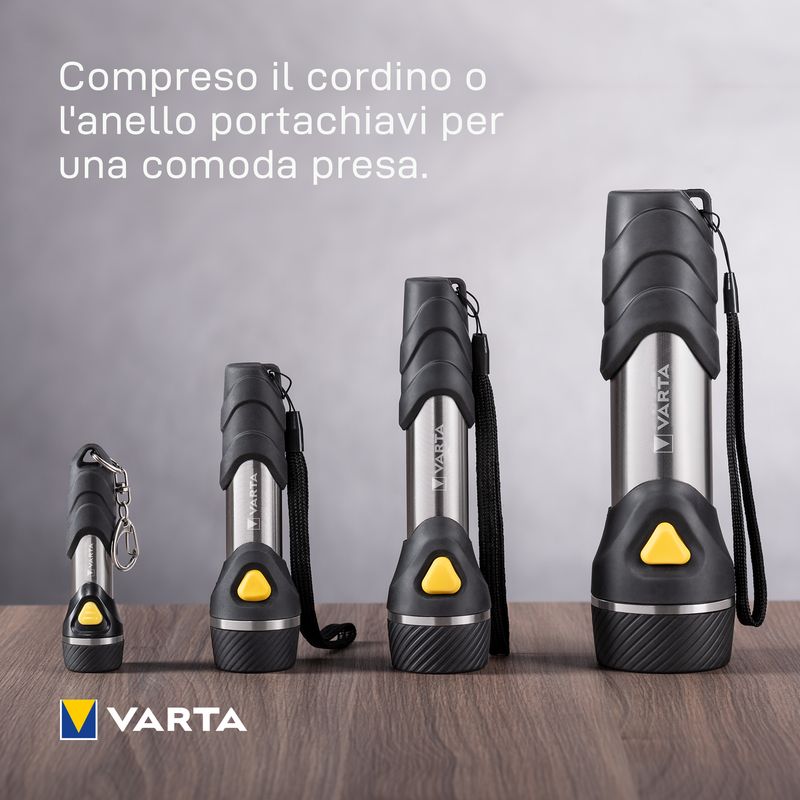 Varta-Day-Light-Key-Chain-Light-Torcia-portachiavi-Alluminio-Nero-LED