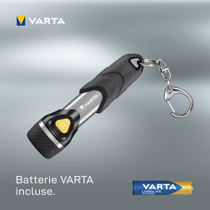 Varta-Day-Light-Key-Chain-Light-Torcia-portachiavi-Alluminio-Nero-LED