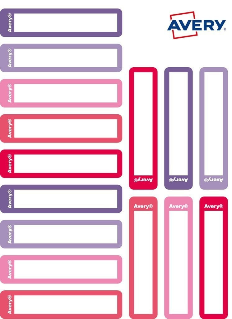 Avery-RESMI30F-UK-etichetta-autoadesiva-Rettangolo-con-angoli-arrotondati-Permanente-Rosa-Porpora-30-pz