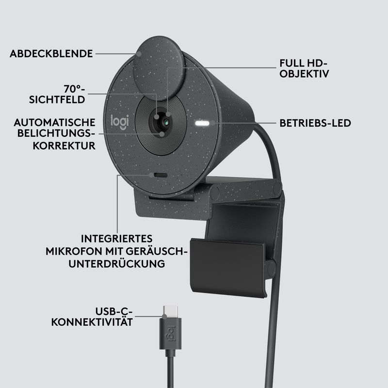 Logitech-Brio-300-webcam-2-MP-1920-x-1080-Pixel-USB-C-Grafite