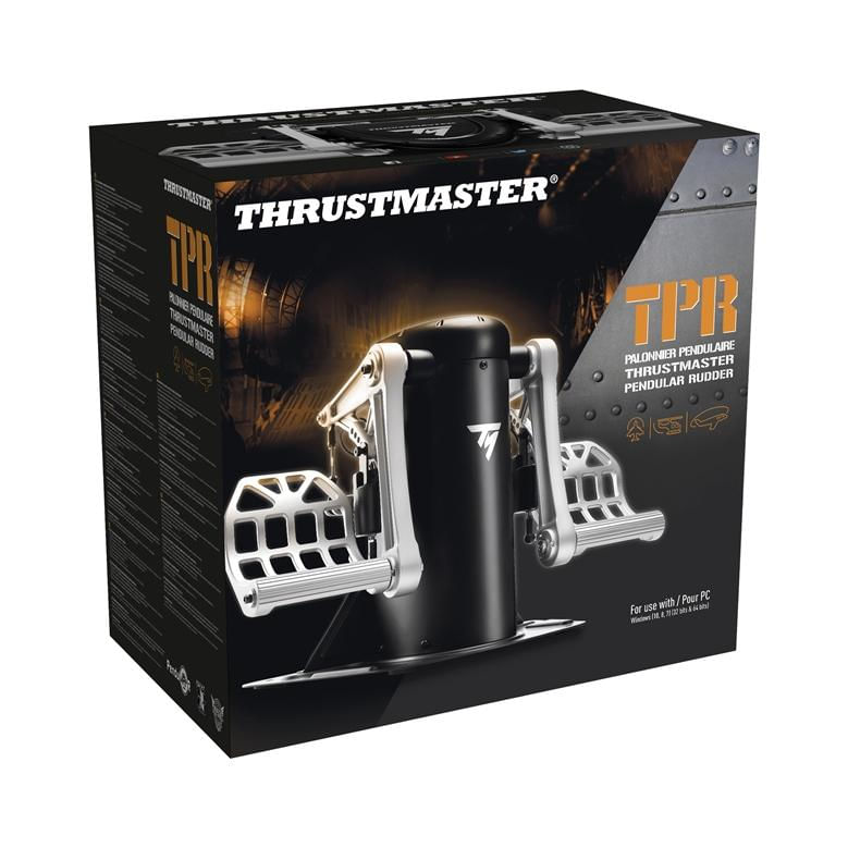 Thrustmaster-TPR-Rudder-Nero-Argento-USB-Simulazione-di-Volo-Analogico-PC