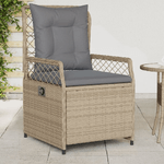 vidaXL Sedie da Giardino Reclinabili 2 pz Beige Polyrattan