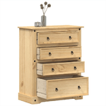 vidaXL Cassettiera Corona 92x48x120 cm in Legno Massello di Pino