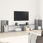 vidaXL Mobili TV Muro 2pz Grigio Cemento 100x30x50cm Legno Multistrato