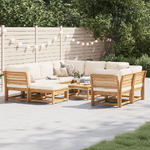 vidaXL Set Salotto da Giardino 10 pz con Cuscini Legno Massello Acacia