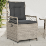 vidaXL Sedie da Giardino Reclinabili 2 pz Grigio Chiaro Polyrattan