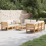 vidaXL Set Salotto Giardino 9 pz con Cuscini Legno Massello di Acacia