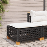 vidaXL Sgabello Giardino con Cuscino Nero 63,5x56x32 cm in Polyrattan