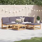 vidaXL Set Salotto da Giardino 6 pz con Cuscini in Massello di Acacia