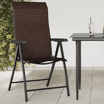 vidaXL Sedie Pieghevoli da Giardino 8 pz Marroni in Polyrattan