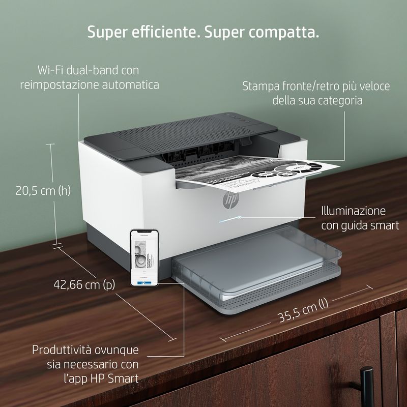 HP-LaserJet-Stampante-M209dw-Bianco-e-nero-Stampante-per-Abitazioni-e-piccoli-uffici-Stampa-Stampa-fronte-retro--dimensioni-compatte--risparmi