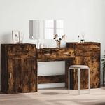 vidaXL Set da Toeletta 4 pz Rovere Fumo in Legno Multistrato