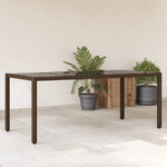 vidaXL Tavolo Giardino Piano in Vetro Marrone 190x90x75 cm Polyrattan