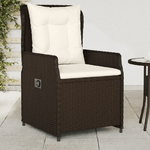 vidaXL Sedie da Giardino Reclinabili 2 pz Marrone Polyrattan