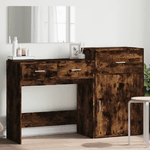 vidaXL Set da Toeletta 3 pz Rovere Fumo in Legno Multistrato