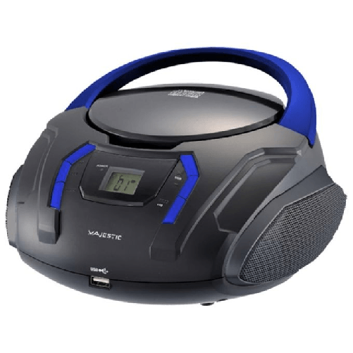 Majestic-AH-225R-Boom-Box-Stereo-Digitale-Lettore-Cd-Mp3-Aux-Usb-Nero-Blu