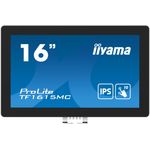 Iiyama ProLite TF1615MC-B1 Monitor PC 39,6 cm (15.6") 1920 x 1080 Pixel Full HD Touch screen Nero