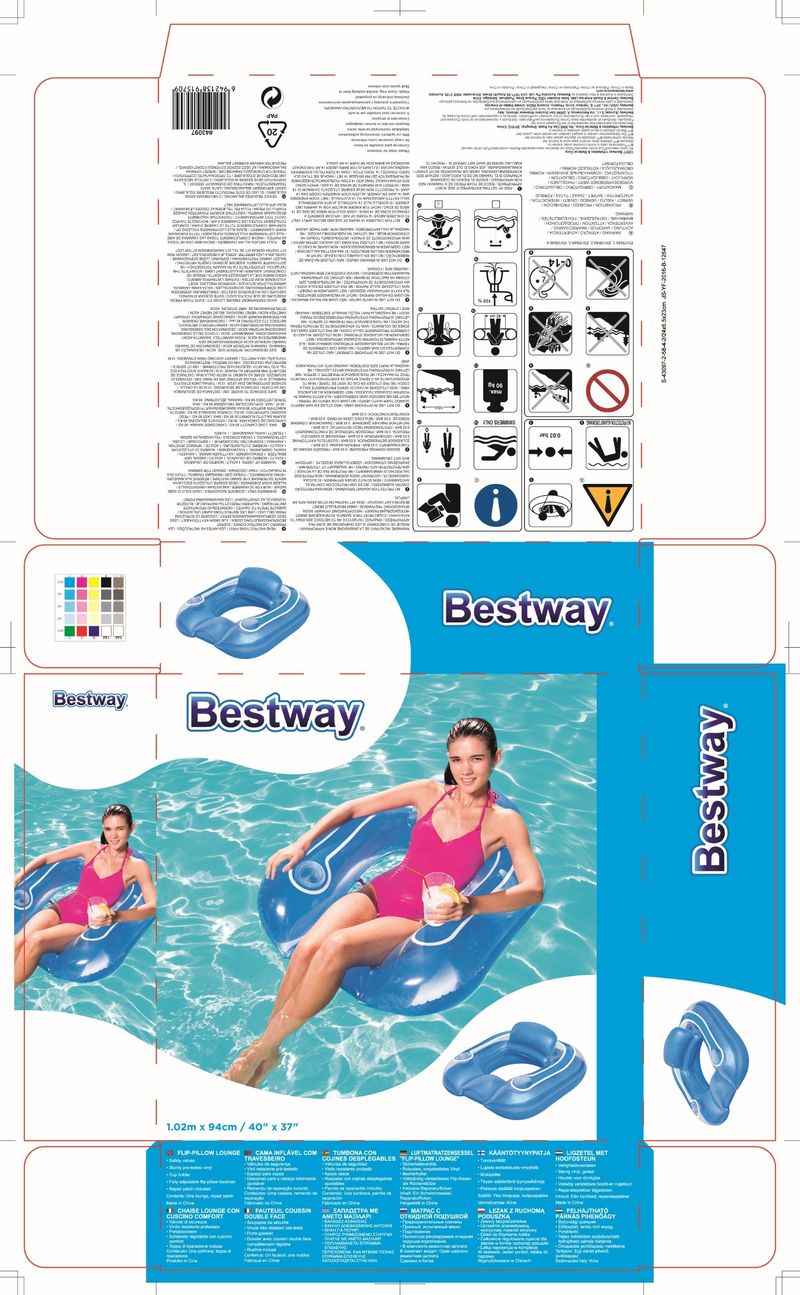 Bestway-43097-galleggiante-da-piscina-e-da-spiaggia-Blu-Trasparente-Fantasia-Vinile-Ciambella-da-nuoto