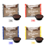 MIX 400 CAPSULE CAFFÈ BORBONE DON CARLO - 100 MISCELA NERA - 100 MISCELA ROSSA - 100 MISCELA BLU - 100 MISCELA ORO - COMPATIBILI A MODO MIO