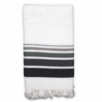 Telo Mare Fouta cotone spugna Nido D'ape misura 90 x 160cm più frange colore Bianco Grigio