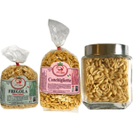 20Tipici Contenitore Per Alimenti In Vetro + Fregola Classica Tostata 500g + Conchigliette 500gr Semola Di Grano Duro - Kit Cucina Sarda -