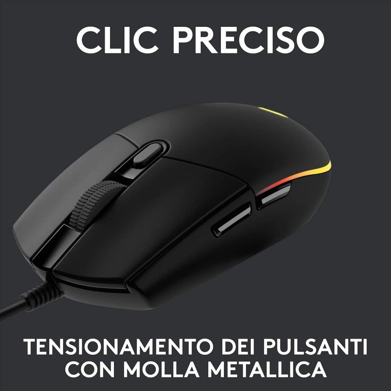 Logitech-G-G203-Lightsync-mouse-USB-tipo-A-8000-DPI