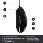 Logitech-G-G203-Lightsync-mouse-USB-tipo-A-8000-DPI