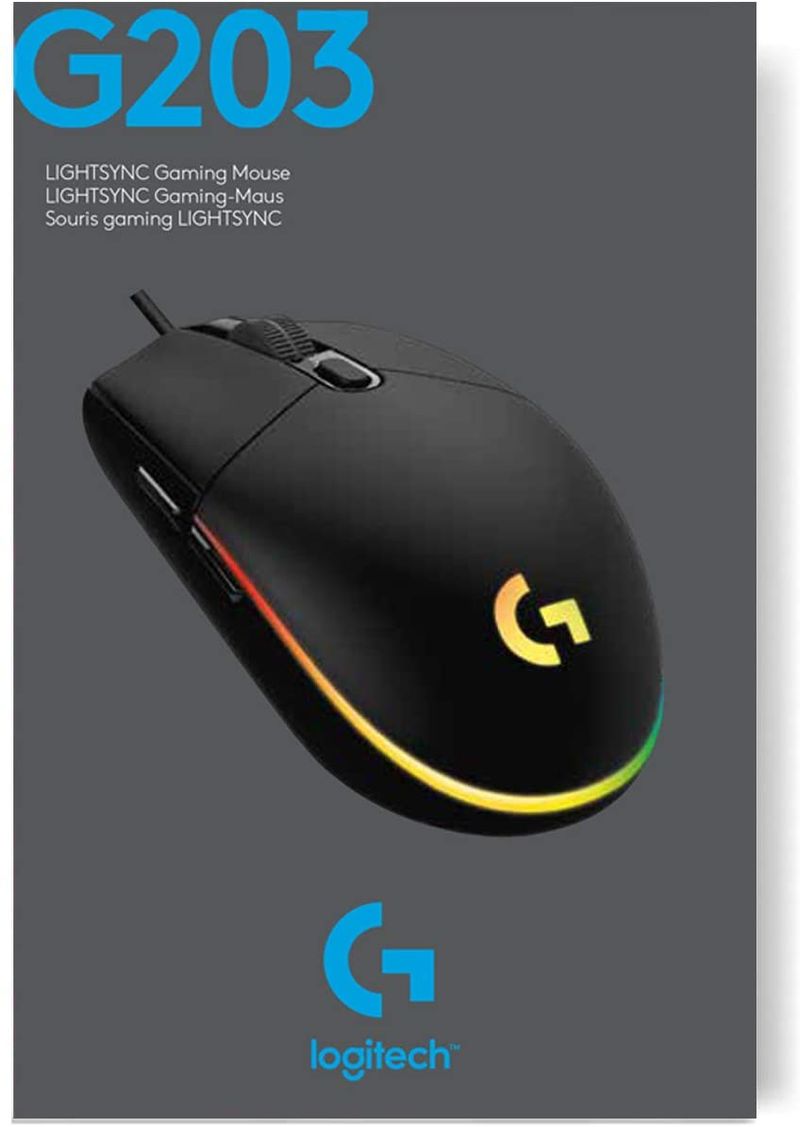 Logitech-G-G203-Lightsync-mouse-USB-tipo-A-8000-DPI