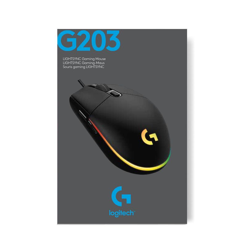 Logitech-G-G203-Lightsync-mouse-USB-tipo-A-8000-DPI