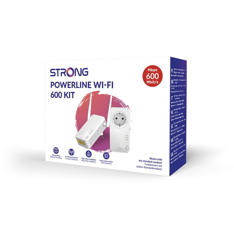 Strong-Powerline-Wi-Fi-600-Kit-600-Mbit-s-Collegamento-ethernet-LAN-Bianco