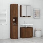 vidaXL Set Mobili da Bagno 3 pz Rovere Marrone in Legno Multistrato