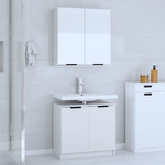 vidaXL Set di Mobili da Bagno 2 pz Bianco in Legno Multistrato