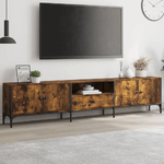 vidaXL Mobile TV Cassetto Rovere Fumo 200x25x44 cm Legno ingegnerizzato