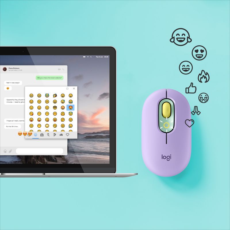 Logitech-POP-Mouse-Wireless-con-Emoji-personalizzabili-Tecnologia-SilentTouch-Precisione-e-Velocita--Design-Compatto-Bluetooth-USB