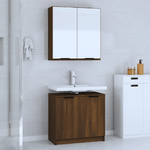 vidaXL Set Mobili da Bagno 2 pz Rovere Marrone in Legno Multistrato