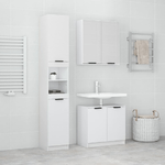 vidaXL Set Mobili da Bagno 3 pz Bianco Lucido in Legno Multistrato