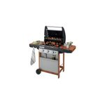 Campingaz 4 Series Woody LX 3 Series Woody LX Barbecue Zona cottura Gas Nero, Marrone, Acciaio inossidabile 9600 W