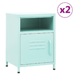 vidaXL Comodini 2 pz Menta 35x35x51 cm in Acciaio