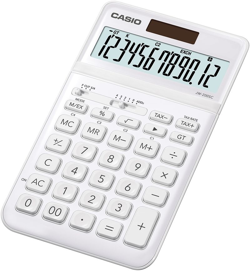 Casio-JW-200SC-calcolatrice-Desktop-Calcolatrice-di-base-Bianco